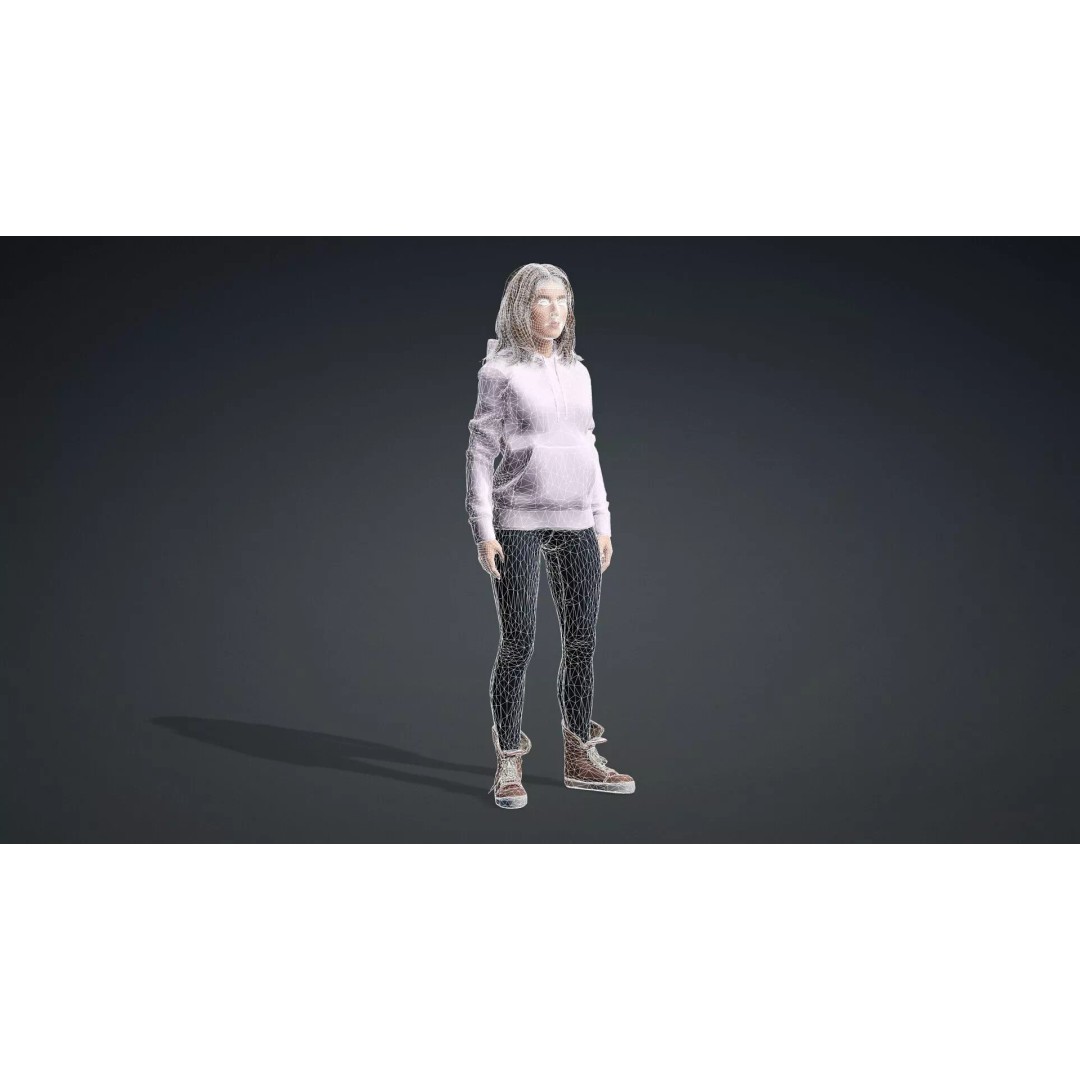Realistic Woman Character 3D Model – Rigged Game-Ready FBX - View 21