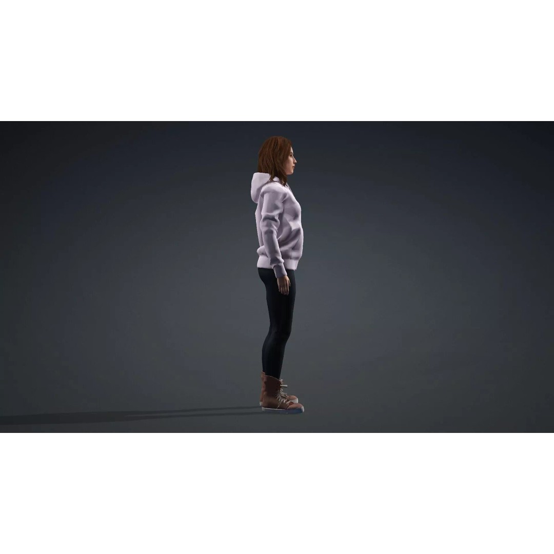 Realistic Woman Character 3D Model – Rigged Game-Ready FBX - View 4
