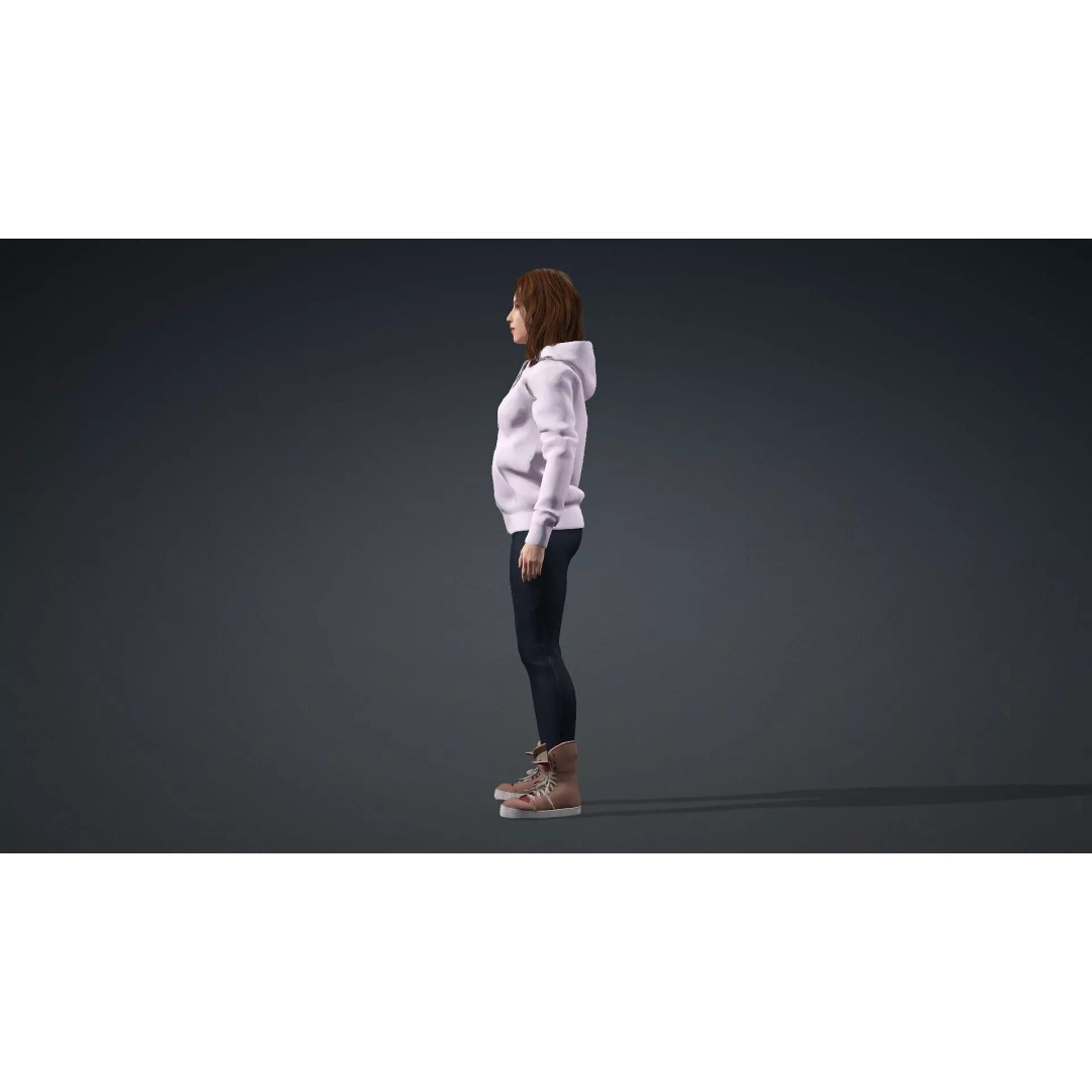 Realistic Woman Character 3D Model – Rigged Game-Ready FBX - View 5