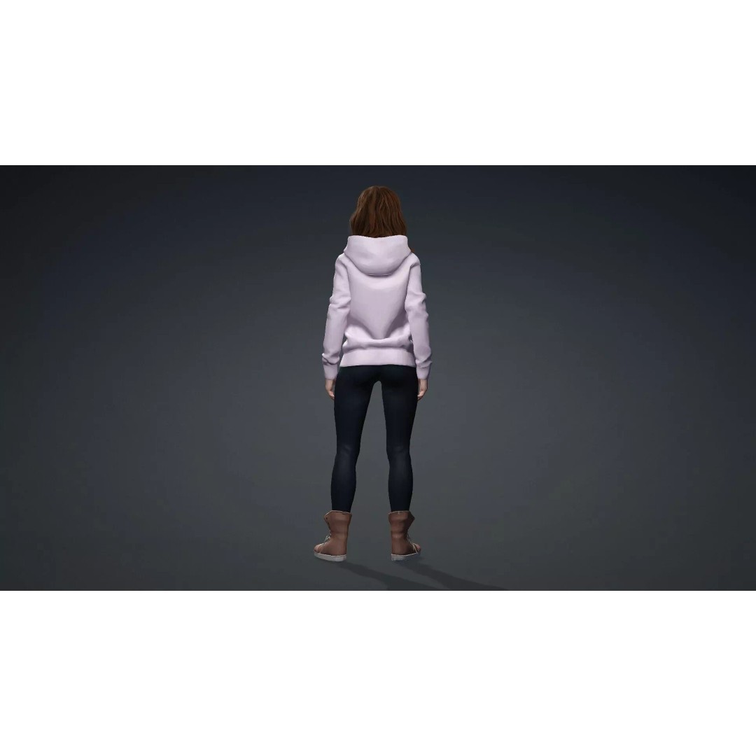 Realistic Woman Character 3D Model – Rigged Game-Ready FBX - View 6