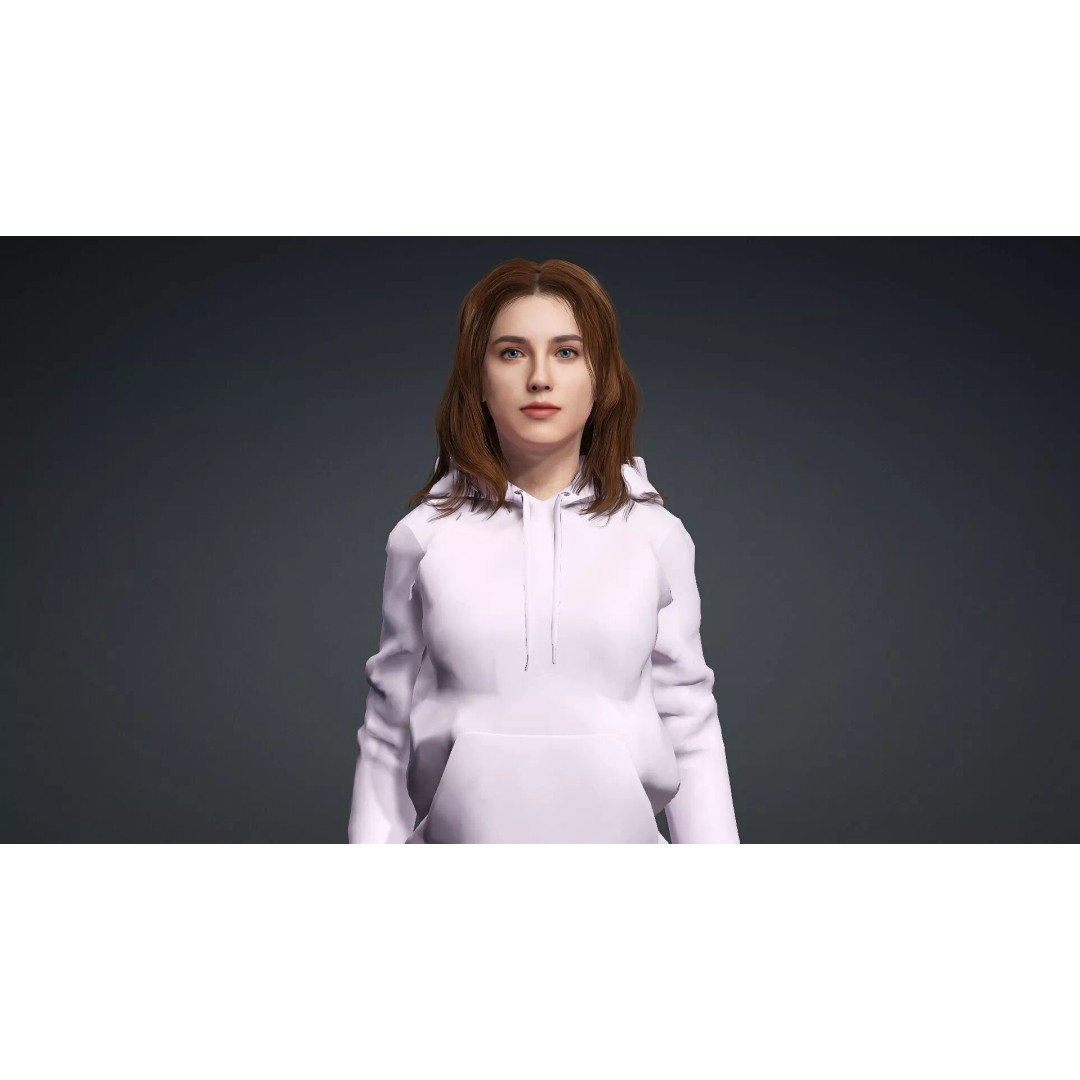 Realistic Woman Character 3D Model – Rigged Game-Ready FBX - View 8