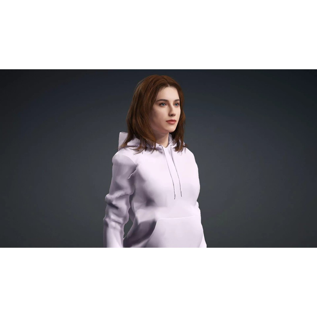 Realistic Woman Character 3D Model – Rigged Game-Ready FBX - View 9