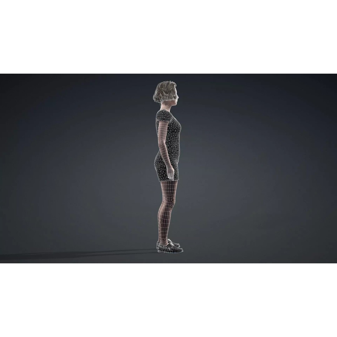 Beautiful Female Character 3D Model – Game Ready Rigged Asset, FBX - View 14