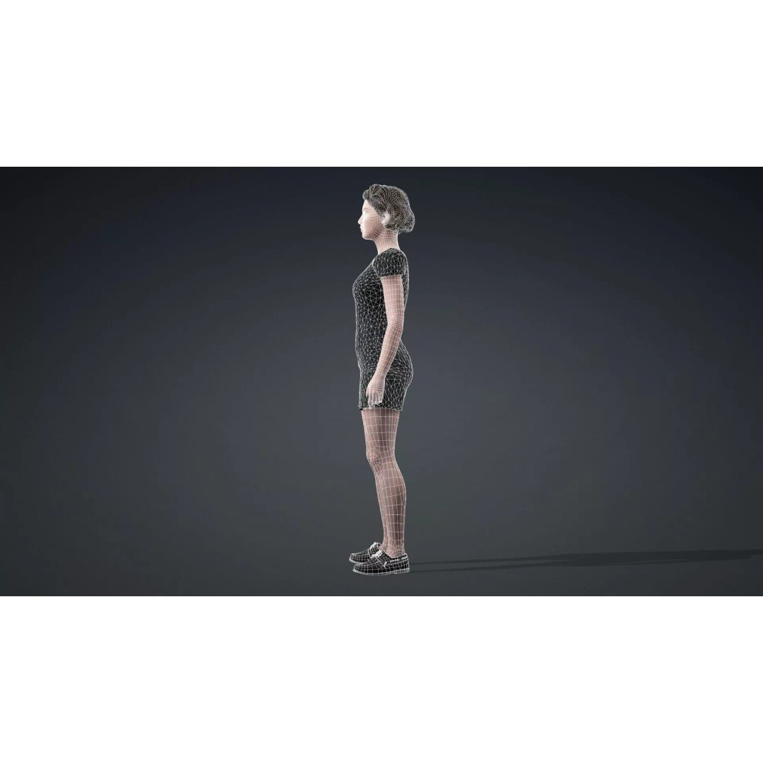Beautiful Female Character 3D Model – Game Ready Rigged Asset, FBX - View 15