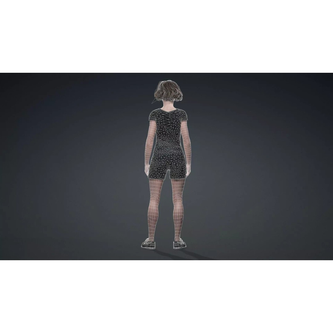 Beautiful Female Character 3D Model – Game Ready Rigged Asset, FBX - View 16