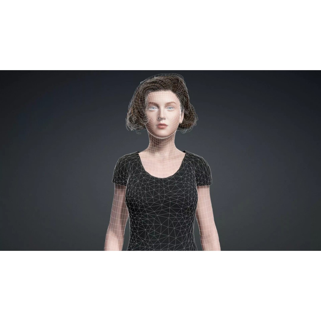 Beautiful Female Character 3D Model – Game Ready Rigged Asset, FBX - View 18
