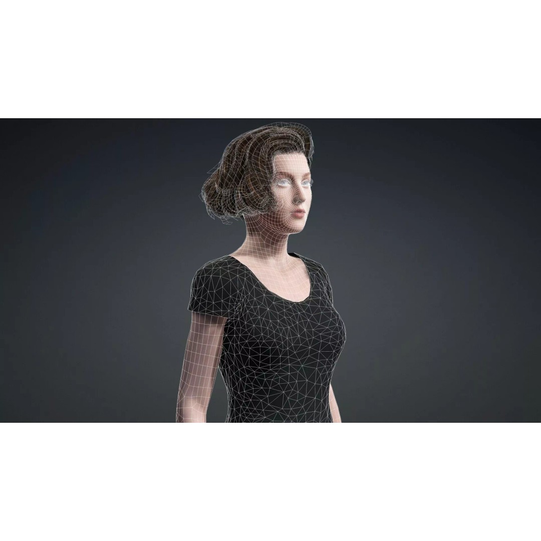 Beautiful Female Character 3D Model – Game Ready Rigged Asset, FBX - View 19