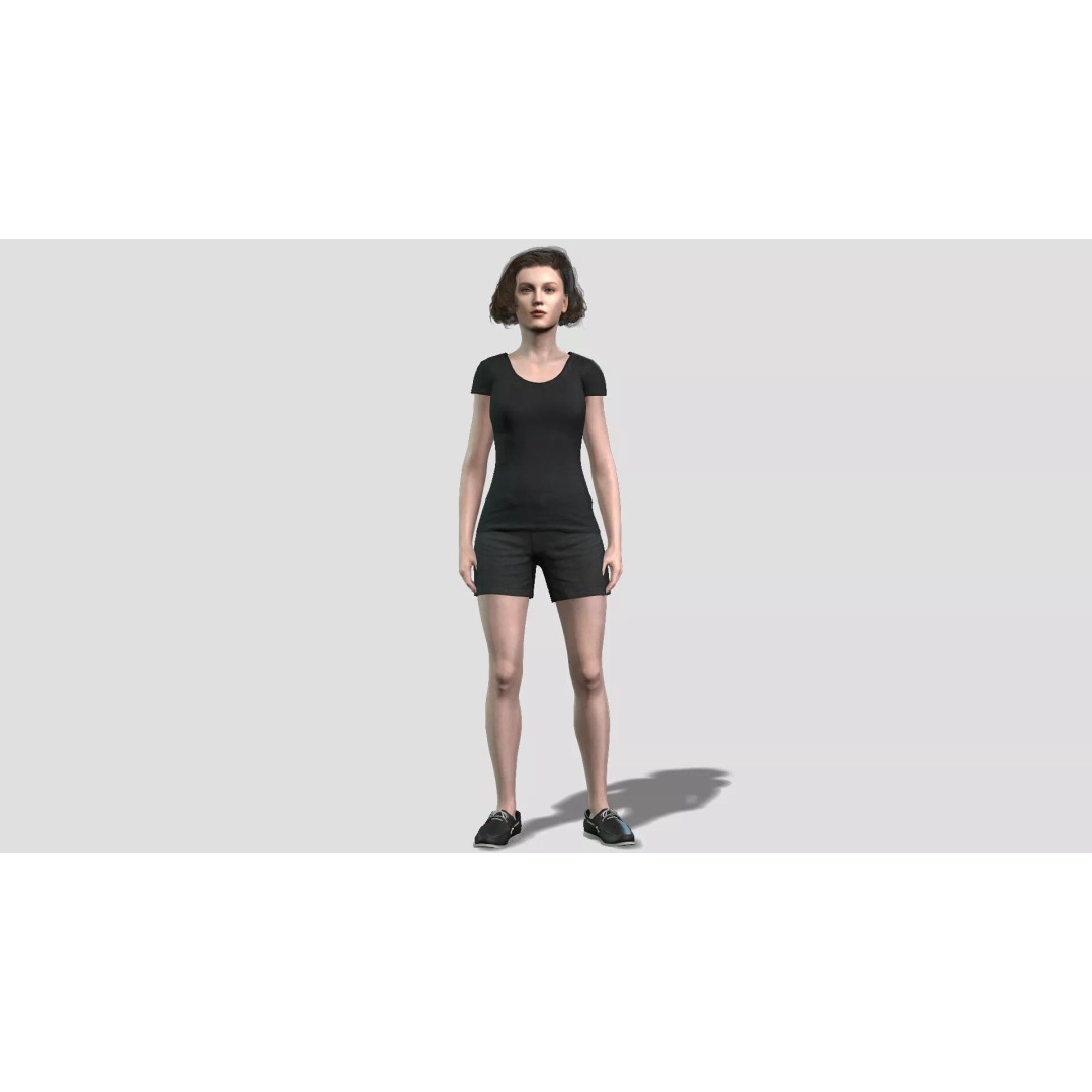 Beautiful Female Character 3D Model – Game Ready Rigged Asset, FBX - View 2