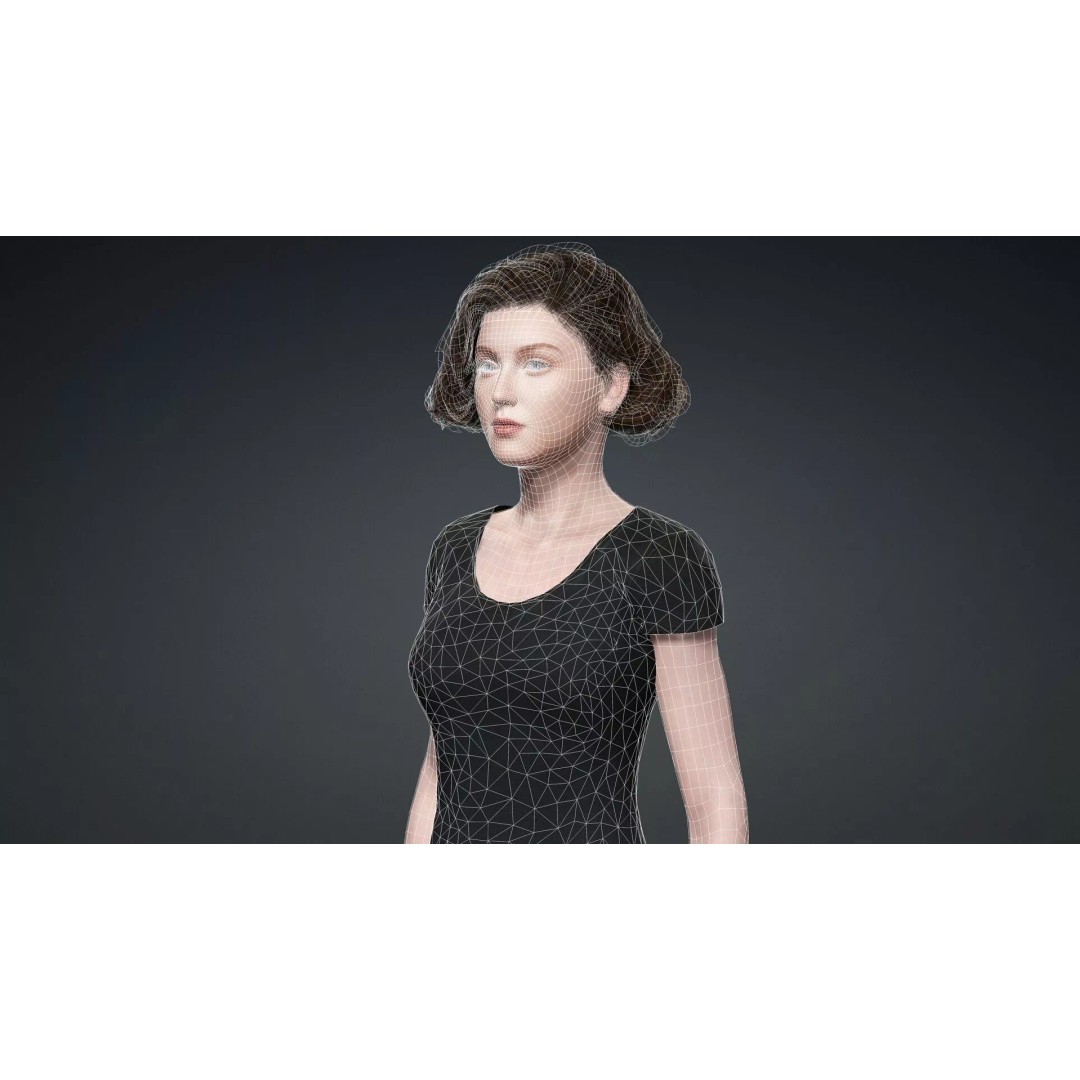 Beautiful Female Character 3D Model – Game Ready Rigged Asset, FBX - View 20
