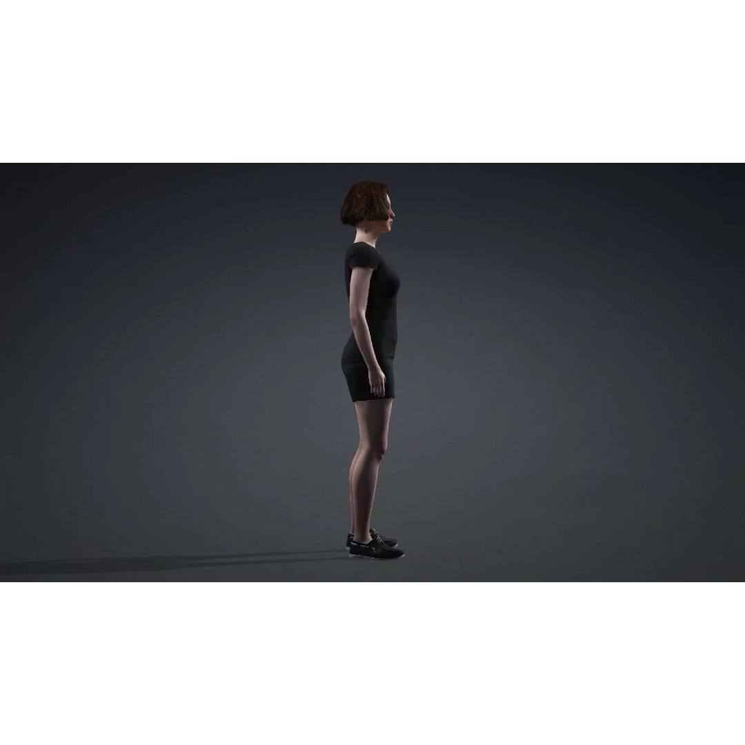 Beautiful Female Character 3D Model – Game Ready Rigged Asset, FBX - View 4