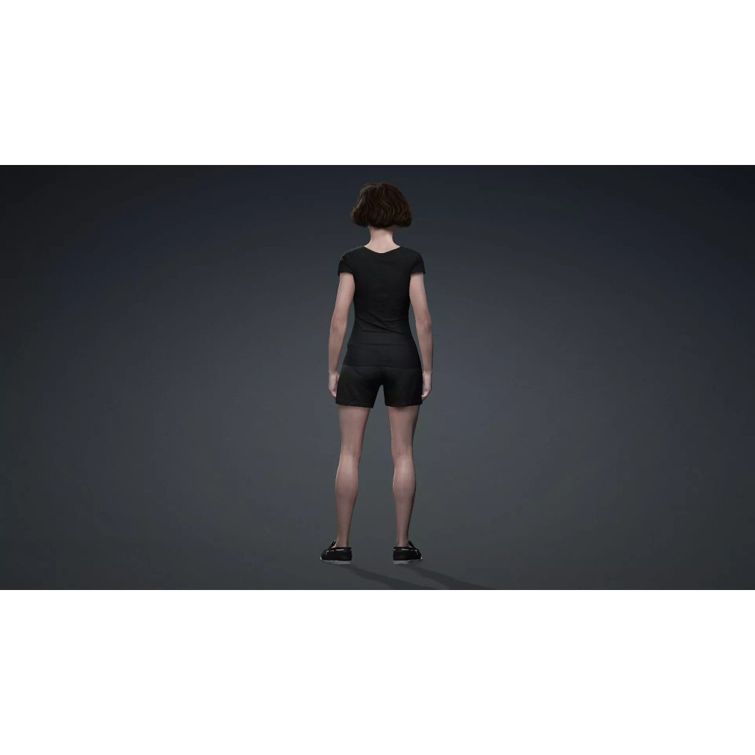 Beautiful Female Character 3D Model – Game Ready Rigged Asset, FBX - View 6