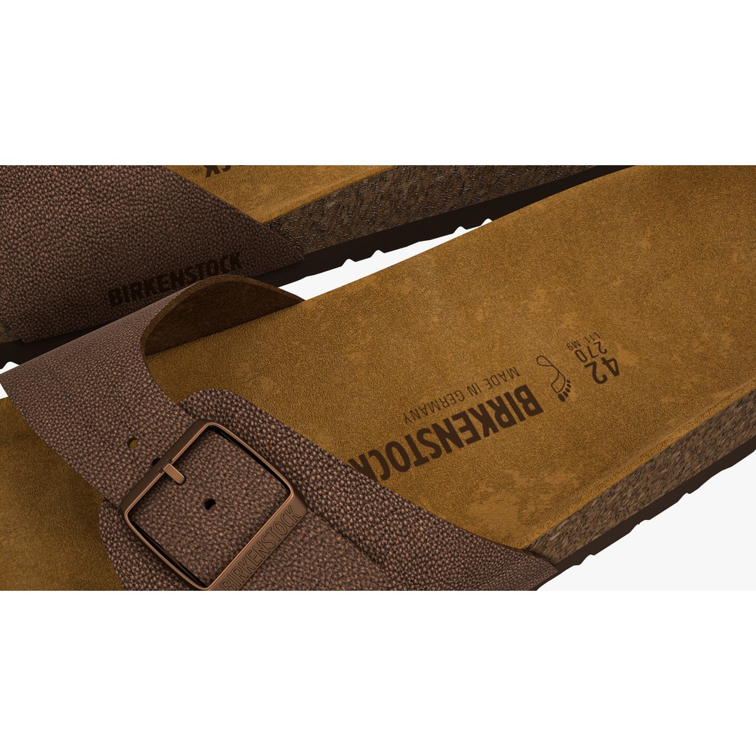 Birkenstock Madrid 3D Model – Brown Leather Sandals, FBX & V-Ray - View 13