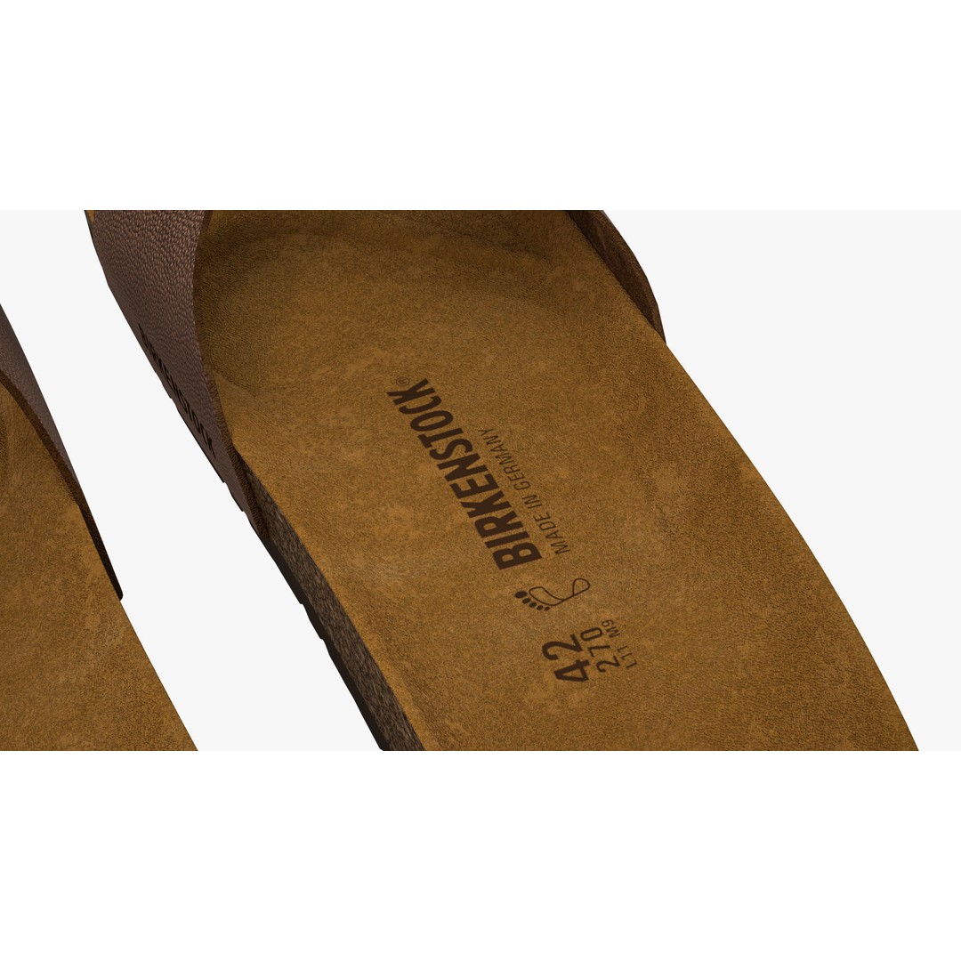 Birkenstock Madrid 3D Model – Brown Leather Sandals, FBX & V-Ray - View 14