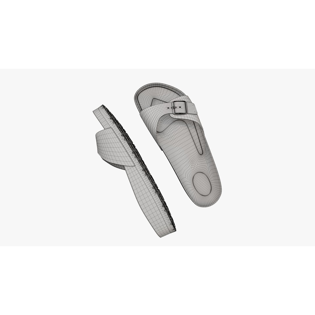 Birkenstock Madrid 3D Model – Brown Leather Sandals, FBX & V-Ray - View 16