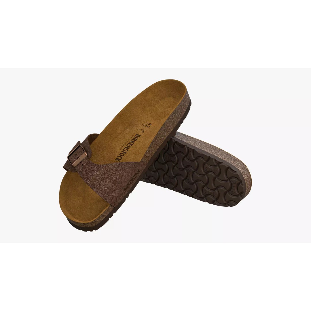 Birkenstock Madrid 3D Model – Brown Leather Sandals, FBX & V-Ray - View 2