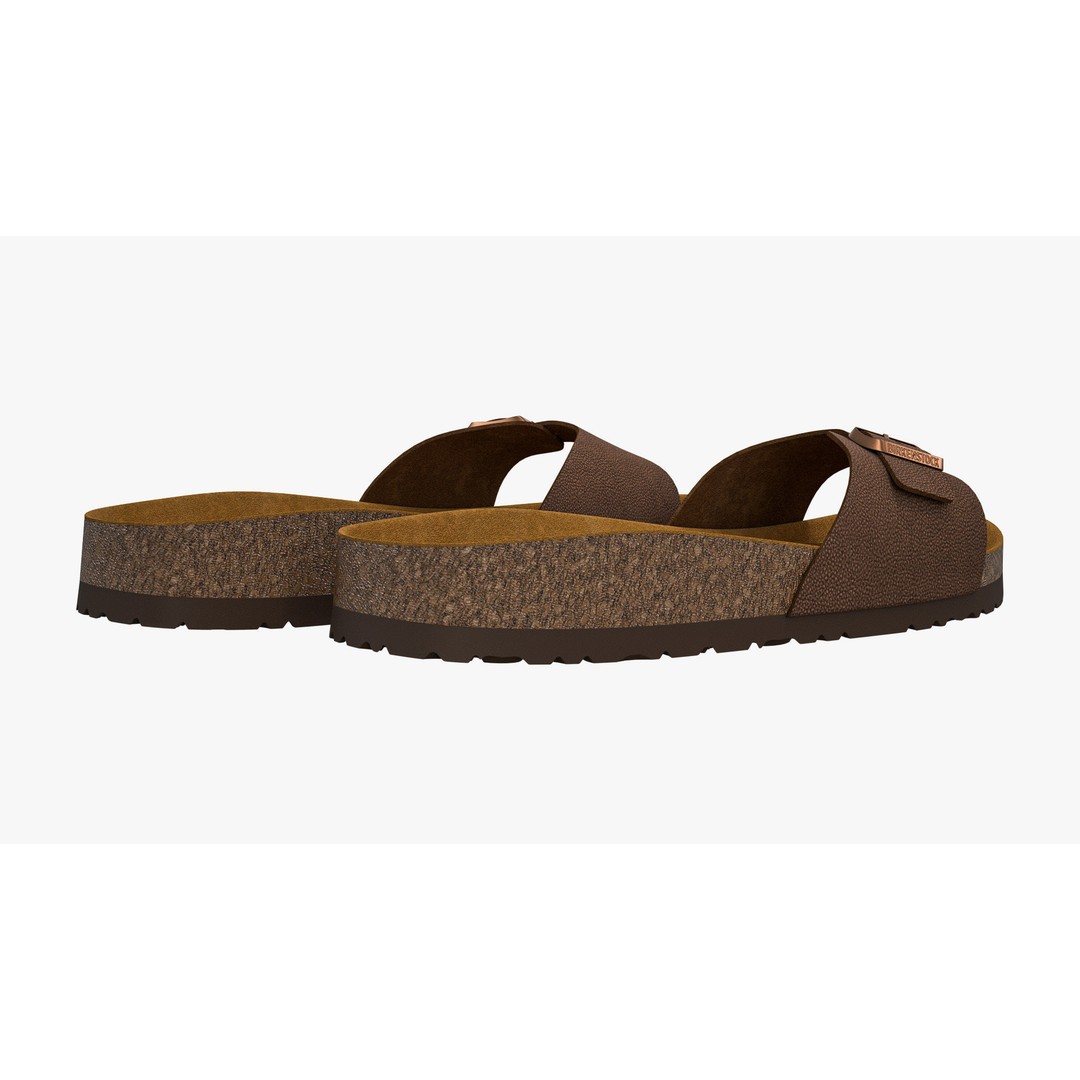 Birkenstock Madrid 3D Model – Brown Leather Sandals, FBX & V-Ray - View 7