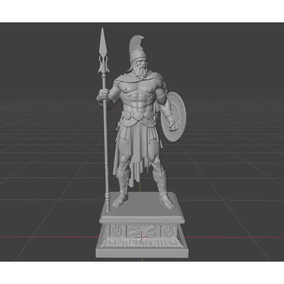 Ares Statue 3D Model – High Poly Greek Roman God, FBX, PBR - View 7