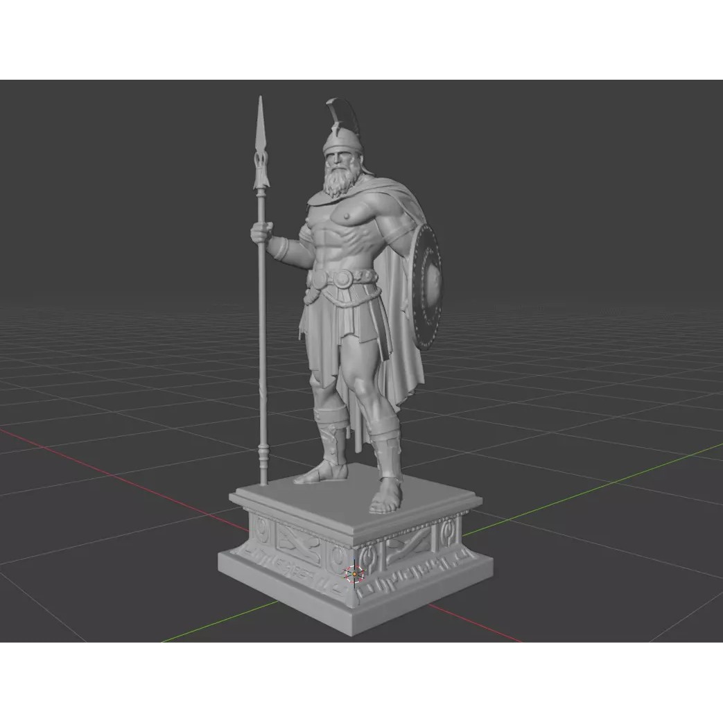 Ares Statue 3D Model – High Poly Greek Roman God, FBX, PBR - View 8