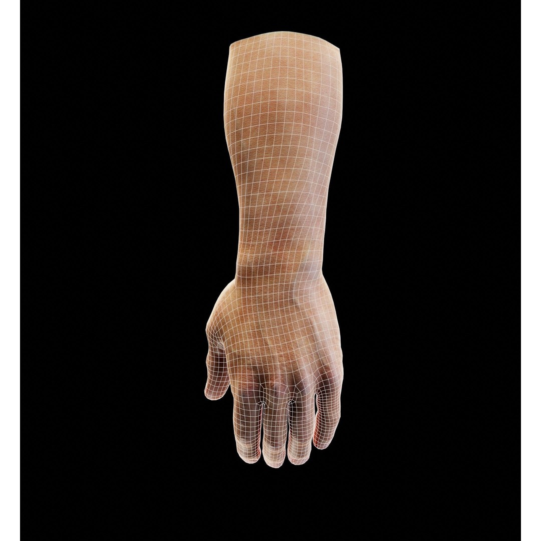 Human Hand 3D Model – Low Poly Character with Olive Green Beret - View 20