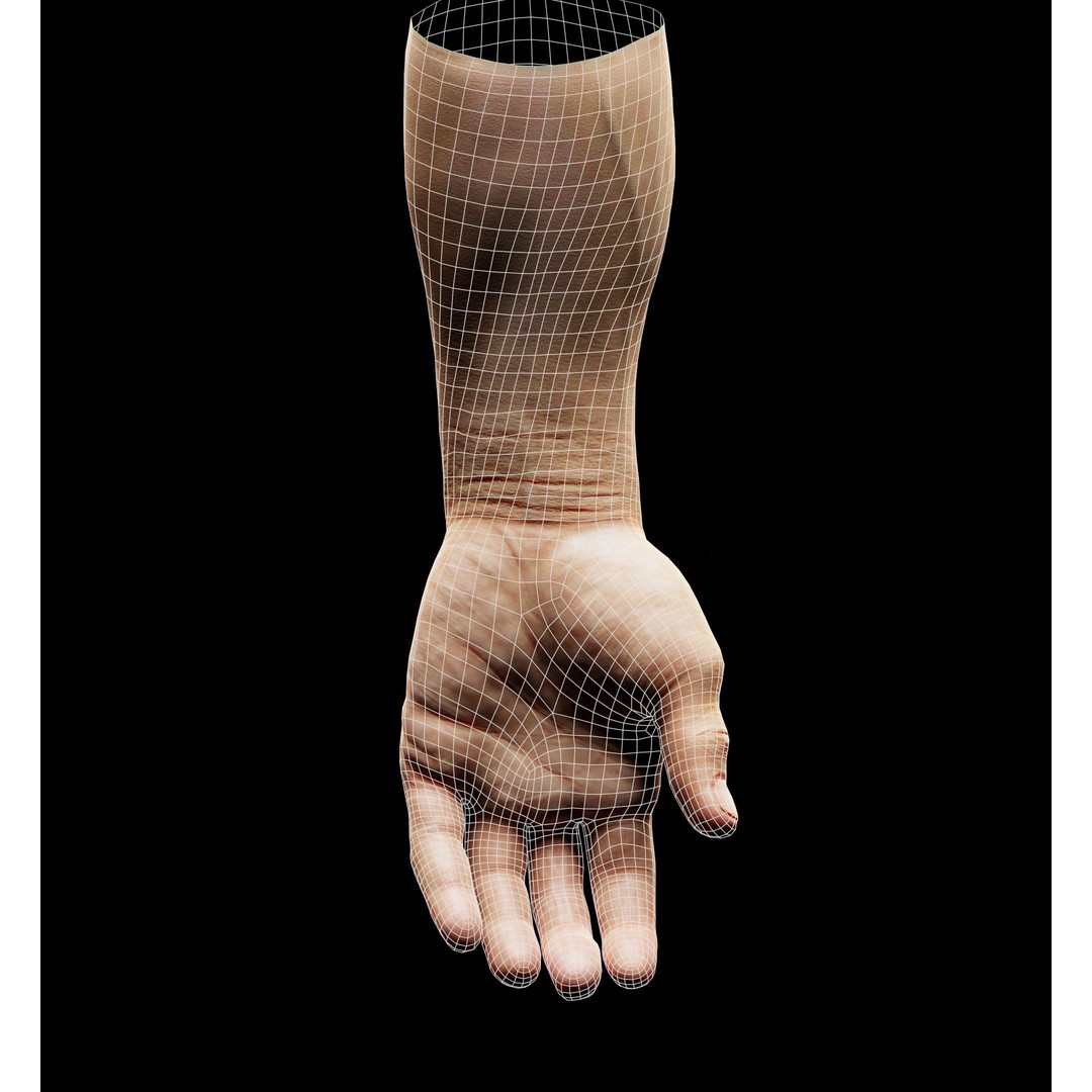 Human Hand 3D Model – Low Poly Character with Olive Green Beret - View 21