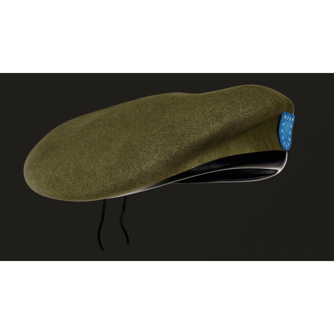 Human Hand 3D Model – Low Poly Character with Olive Green Beret - View 29