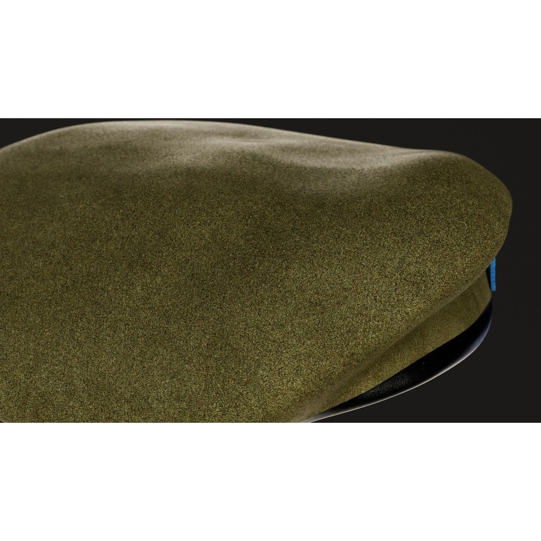 Human Hand 3D Model – Low Poly Character with Olive Green Beret - View 39