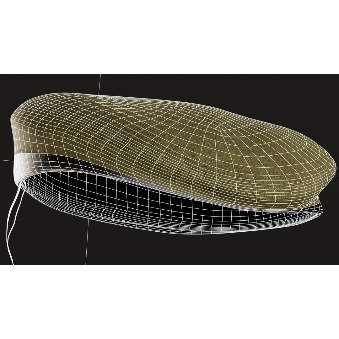 Human Hand 3D Model – Low Poly Character with Olive Green Beret - View 49