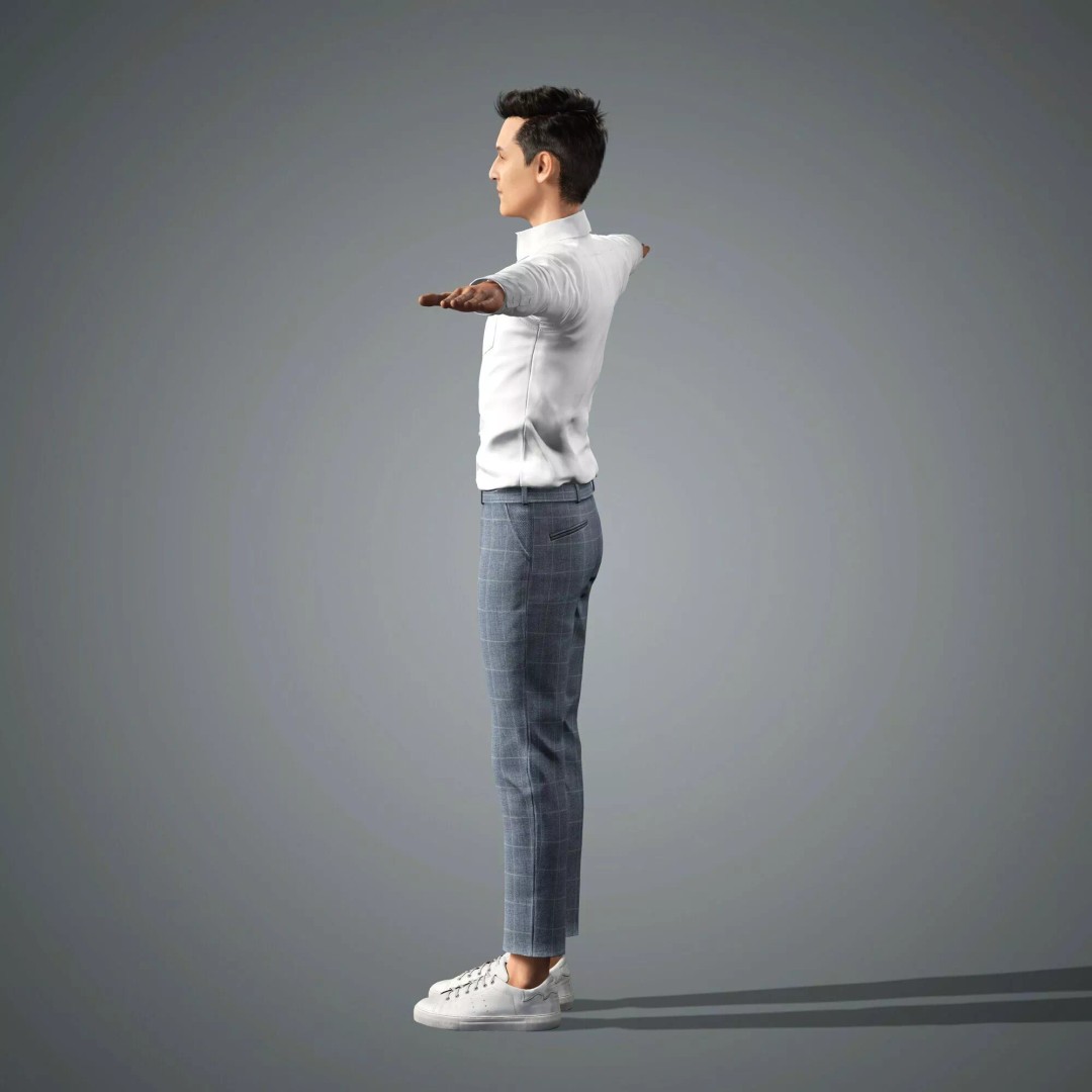 Hu Ge 3D Model – Low Poly Rigged Character for Animation, FBX - View 10