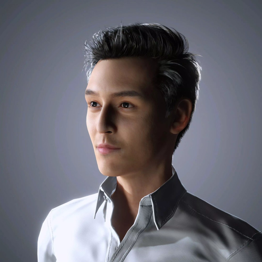 Hu Ge 3D Model – Low Poly Rigged Character for Animation, FBX - View 5