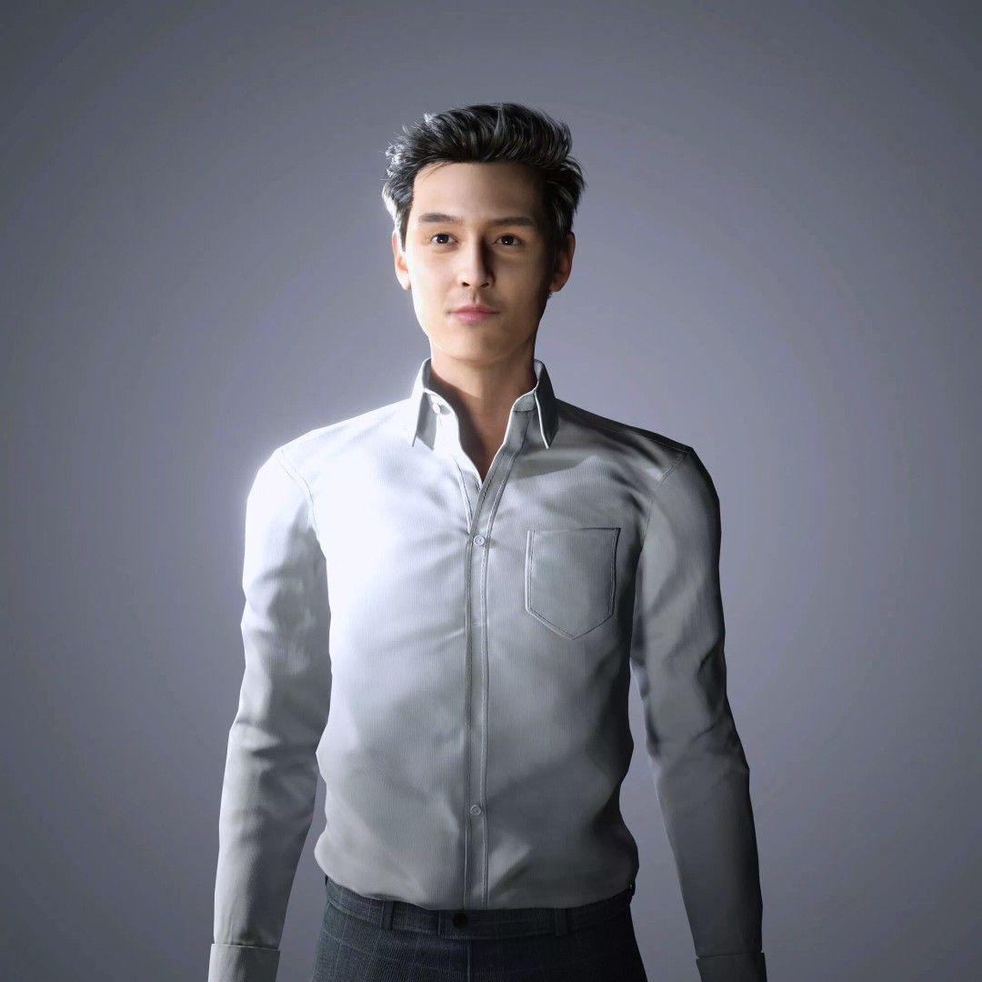 Hu Ge 3D Model – Low Poly Rigged Character for Animation, FBX - View 6