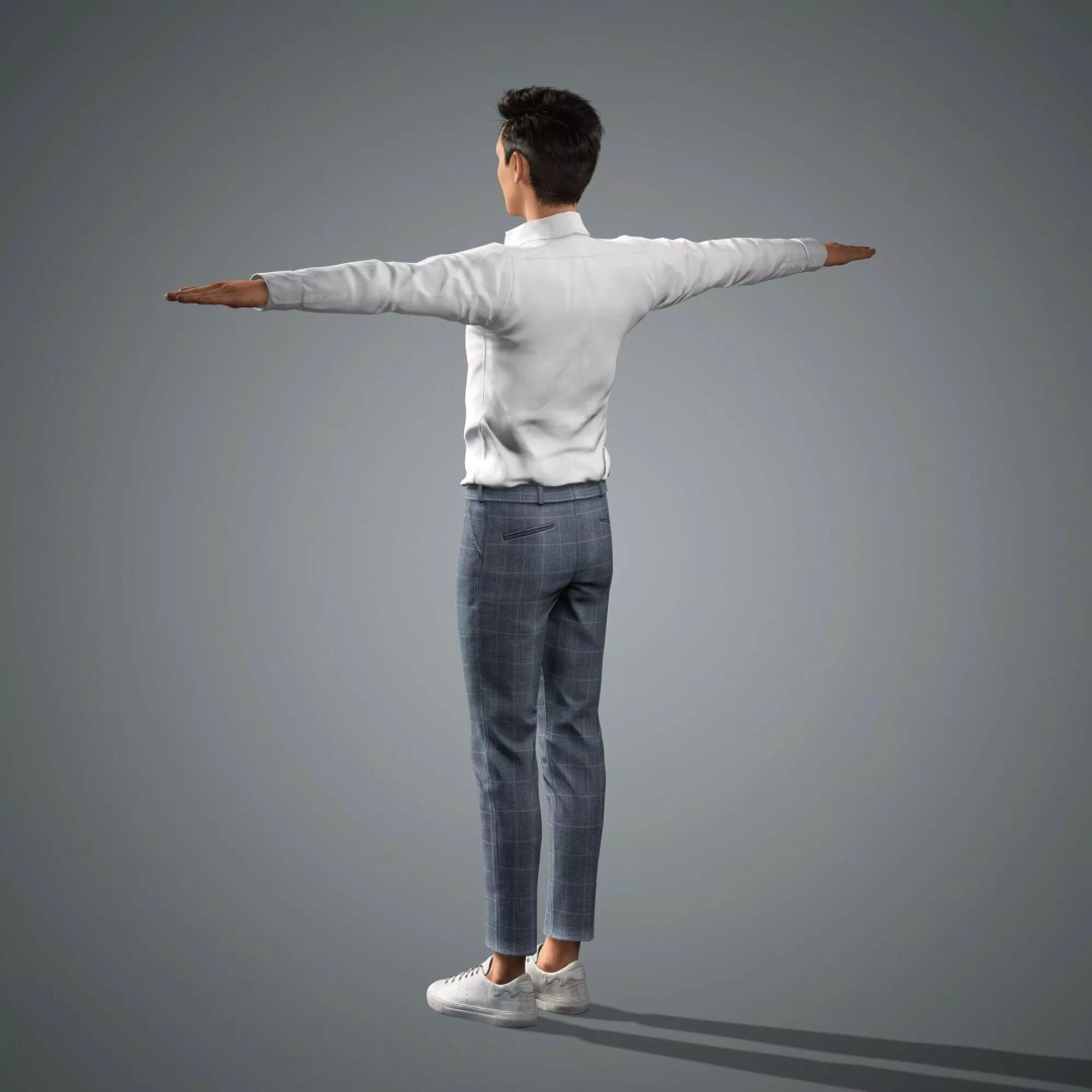 Hu Ge 3D Model – Low Poly Rigged Character for Animation, FBX - View 7