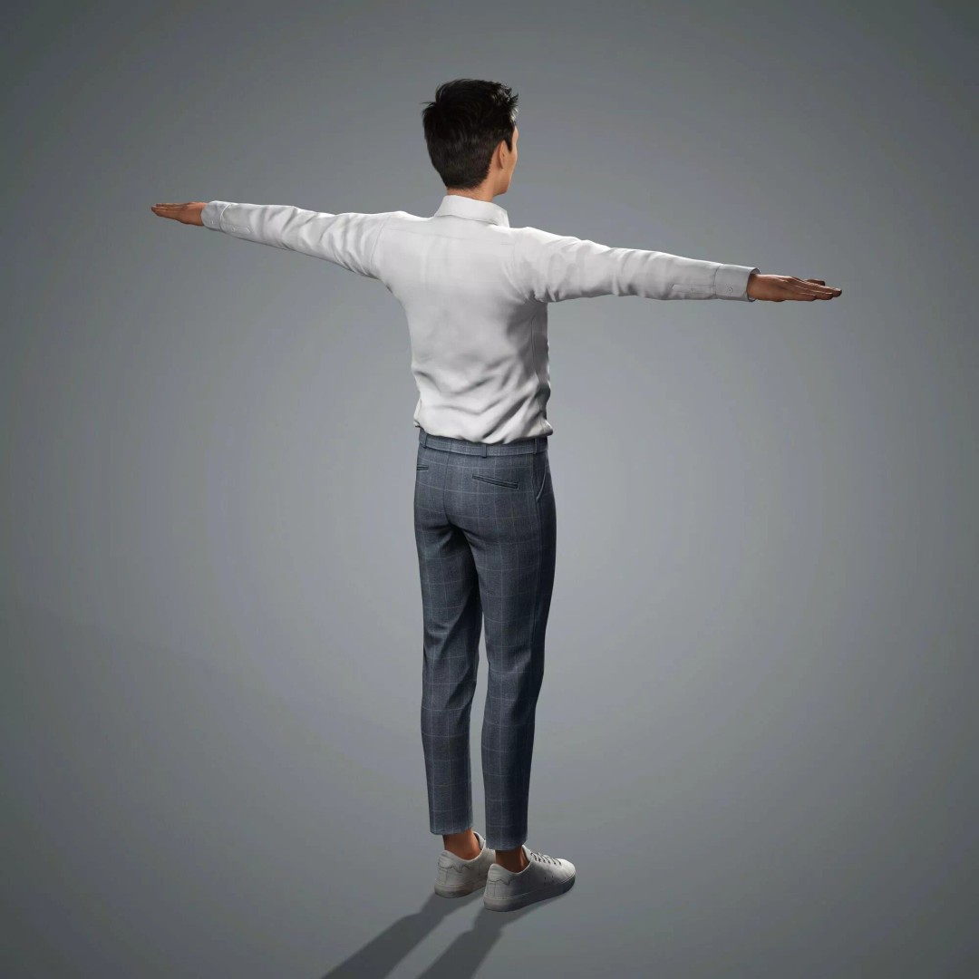 Hu Ge 3D Model – Low Poly Rigged Character for Animation, FBX - View 8