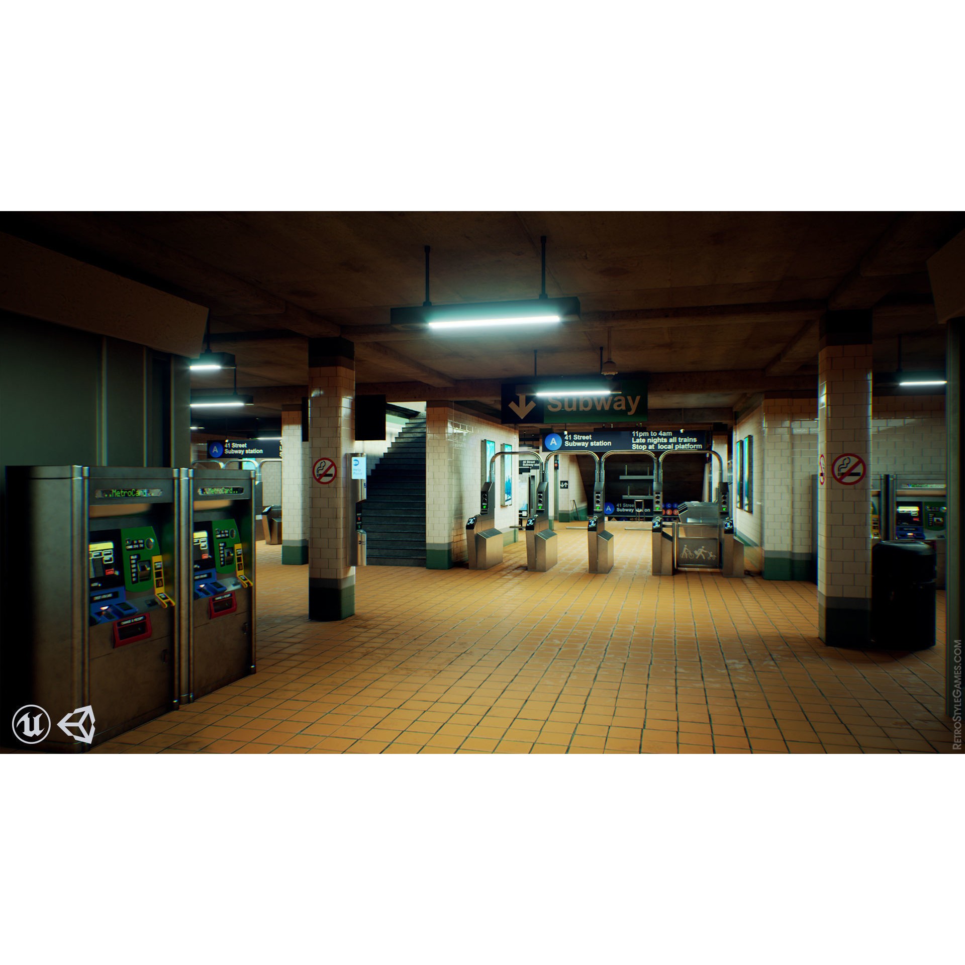 Subway Realm - Low-Poly Game-Ready 3D Model - View 12