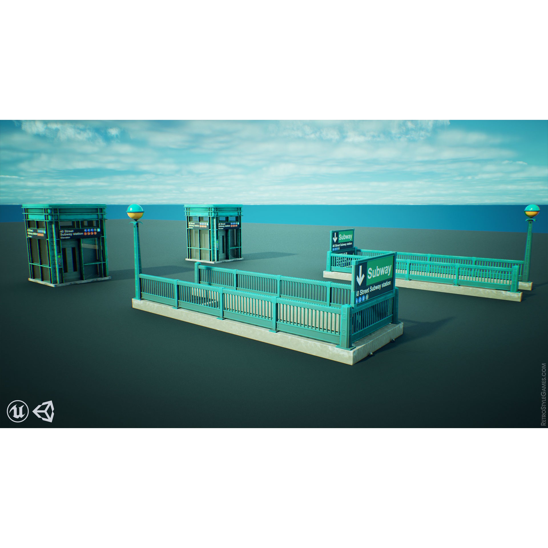 Subway Realm - Low-Poly Game-Ready 3D Model - View 17