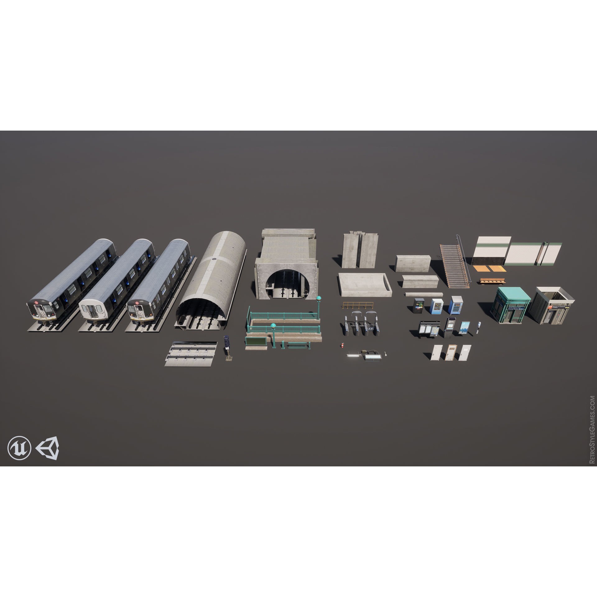 Subway Realm - Low-Poly Game-Ready 3D Model - View 20