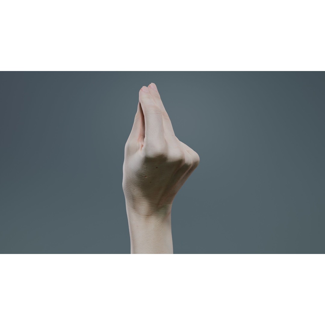 Single Hand 3D Model – Low Poly Character Asset, FBX, PBR - View 10