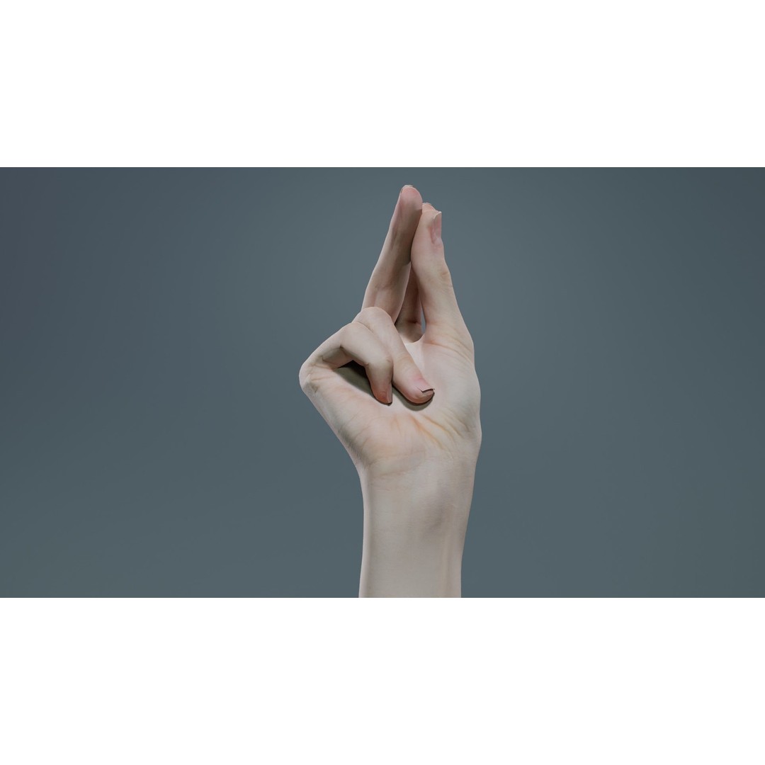 Single Hand 3D Model – Low Poly Character Asset, FBX, PBR - View 4