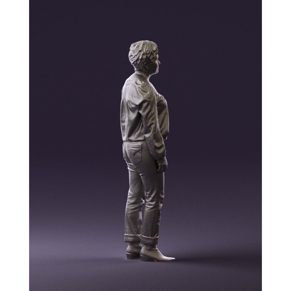 Woman 3D Model – Realistic Character in Dots Top Jeans, FBX - View 15