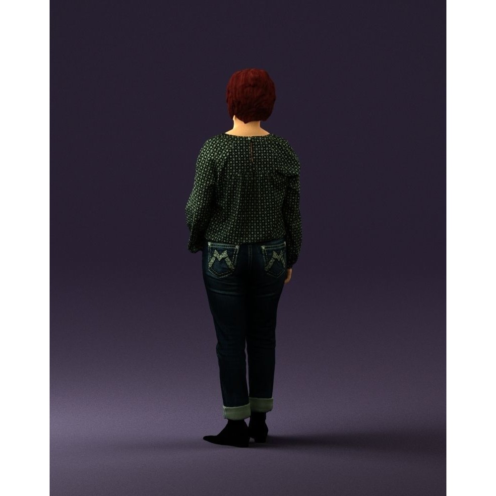 Woman 3D Model – Realistic Character in Dots Top Jeans, FBX - View 20