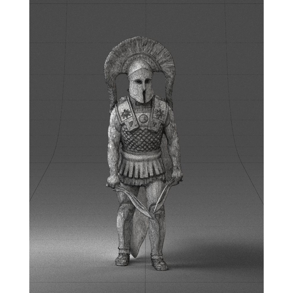 Ancient Mythological Warrior 3D Model – Realistic Character with Dual Blades, FBX