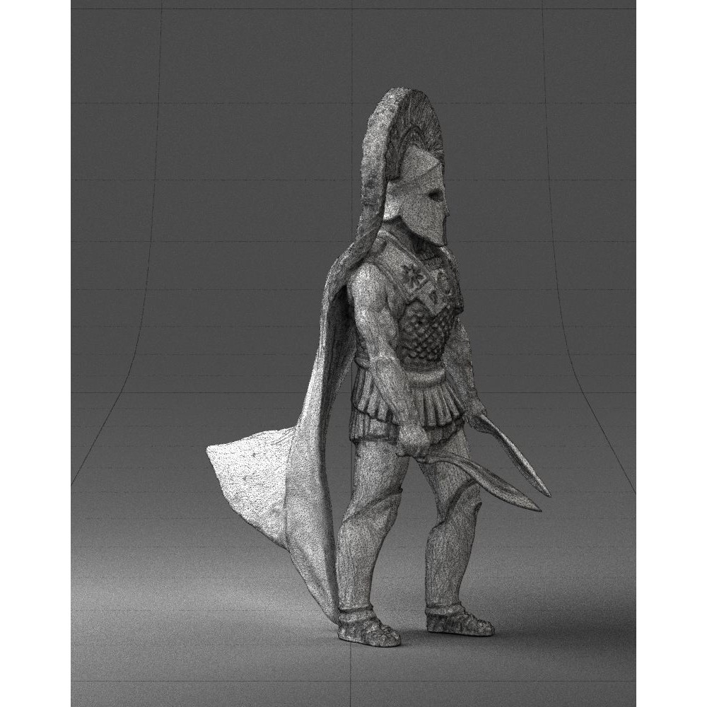 Ancient Mythological Warrior 3D Model – Realistic Character with Dual Blades, FBX - View 9