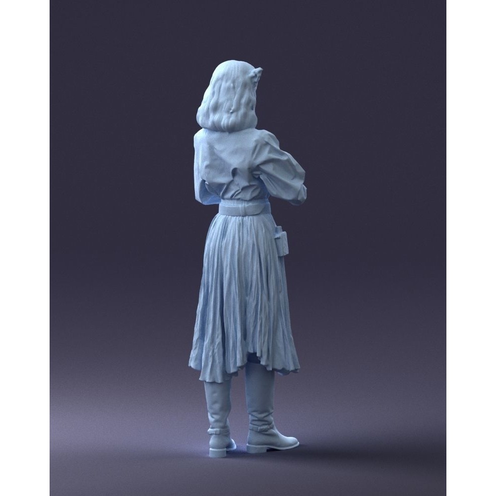Young Woman 3D Model – Historical Fantasy Character, FBX, PBR - View 18