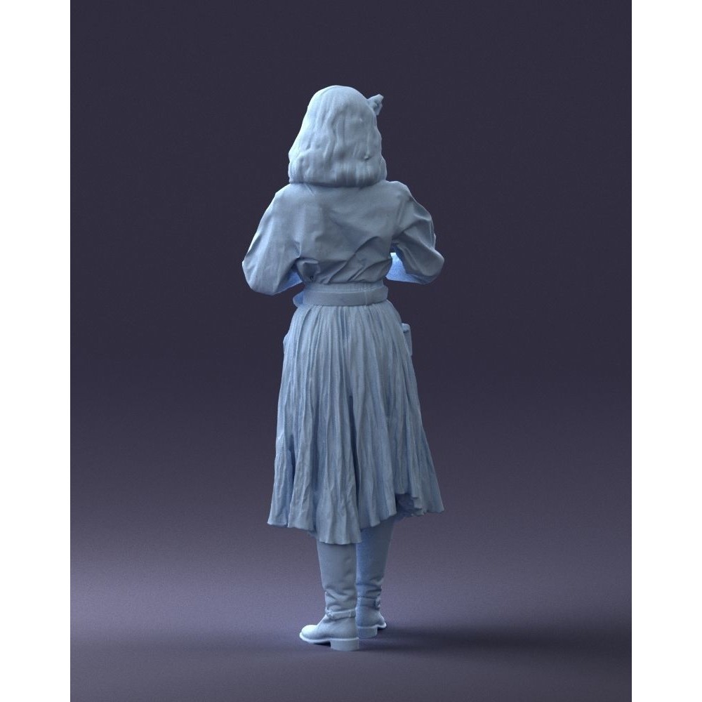 Young Woman 3D Model – Historical Fantasy Character, FBX, PBR - View 21