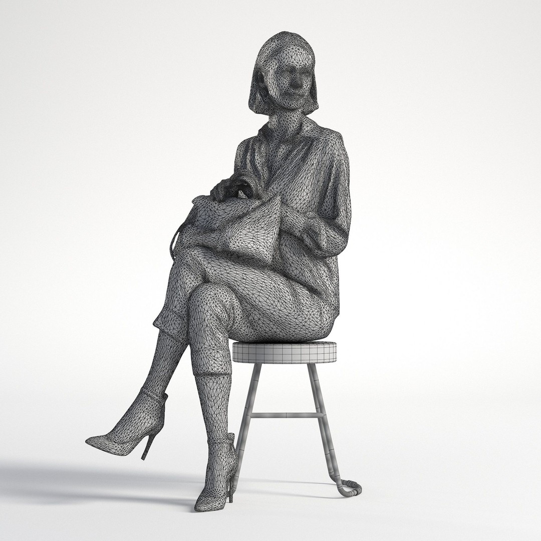 Woman 3D Model – Low Poly Business Outfit Character for Rendering