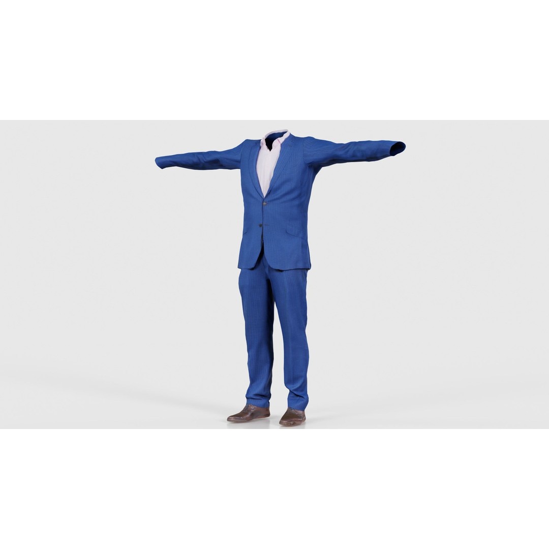 Business Costume 3D Model – Low Poly Character Asset, FBX