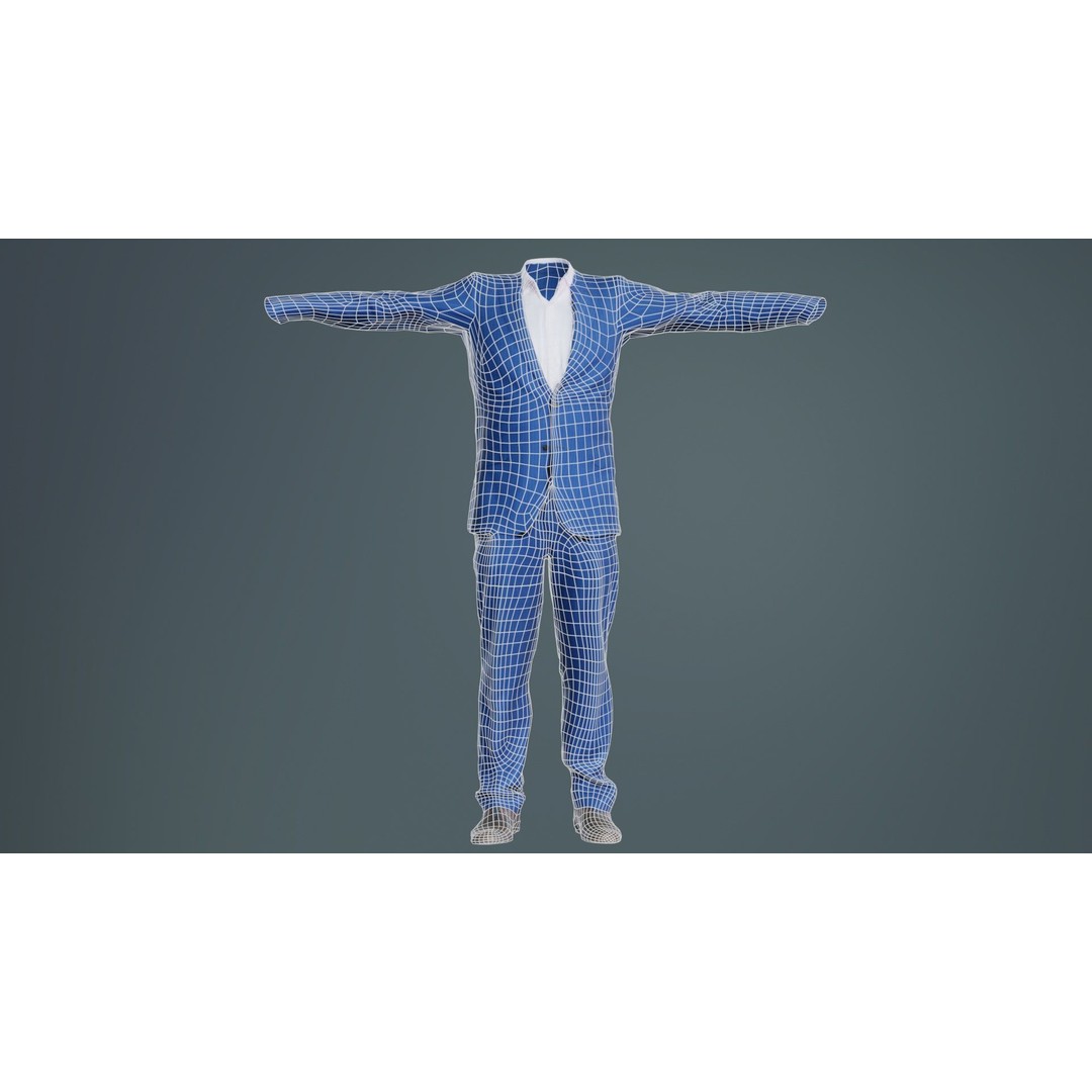 Business Costume 3D Model – Low Poly Character Asset, FBX - View 11