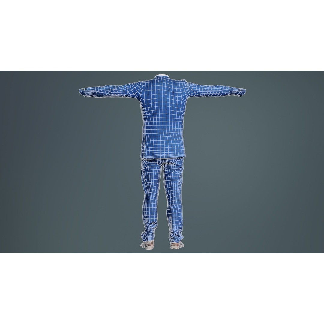 Business Costume 3D Model – Low Poly Character Asset, FBX - View 12