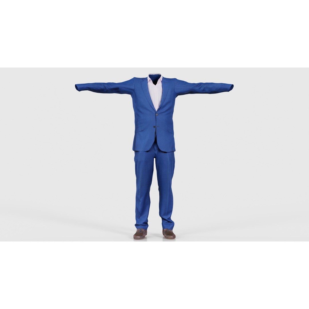 Business Costume 3D Model – Low Poly Character Asset, FBX - View 17