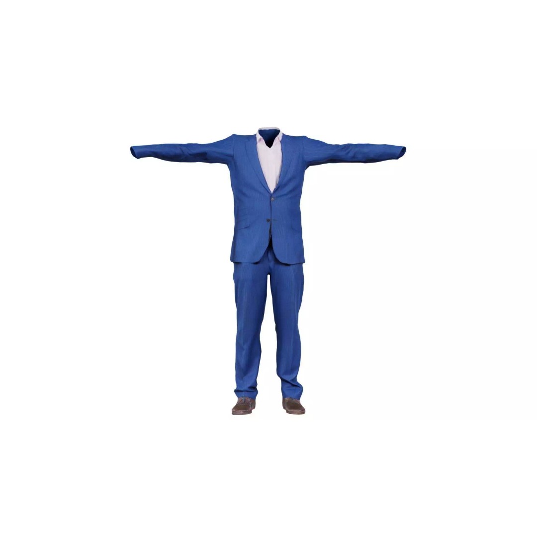 Business Costume 3D Model – Low Poly Character Asset, FBX - View 2