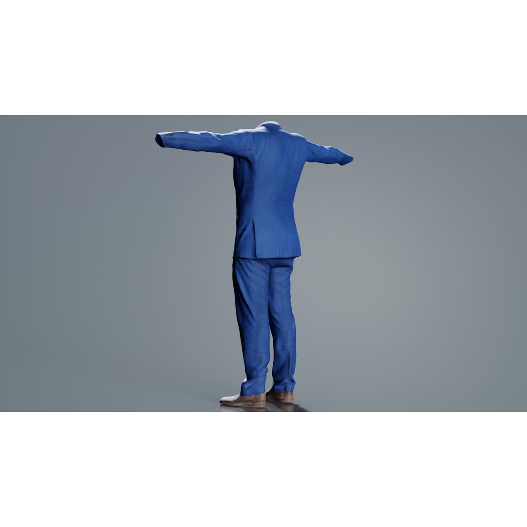 Business Costume 3D Model – Low Poly Character Asset, FBX - View 4
